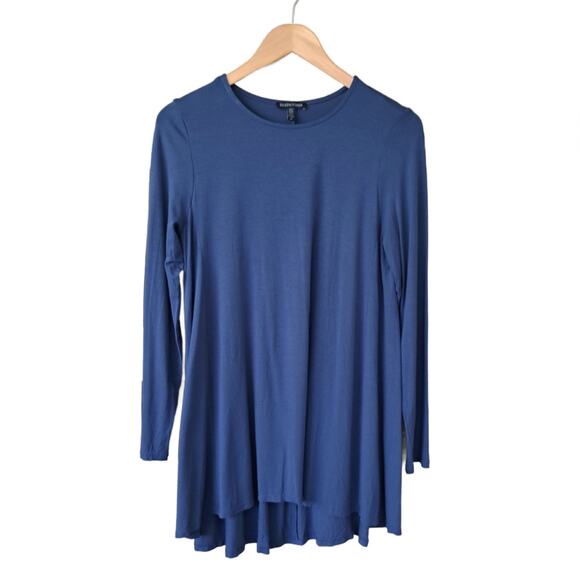 Eileen Fisher Blue Long Sleeve Swingy Tunic Top Size Small - Picture 5 of 7